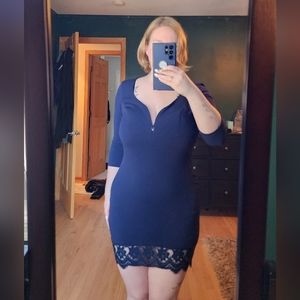 Navy blue mini dress